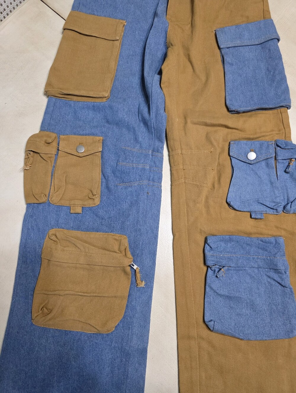 Ms. Bling Miami | Colorblock Utility Cargo Pants. Size S. - Picture 5 of 16